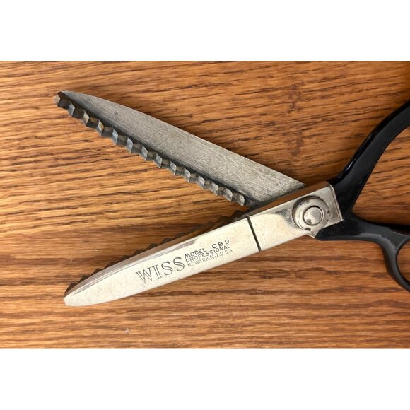 Vintage Wiss Scissors Set Of 3 - CB9 Pinking Shears SN7 Shears & Chrome Serrated - Picture 7 of 10